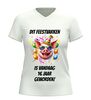 foto 12 V-hals 16 Jaar verjaardag t-shirt  vandaag is dit feestvarken 16 Jaar geworden met feestelijk varken