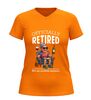 foto 3 V-hals dames shirt  officially retired not my problem anymore grappig pensioen t-Shirt met dame en wijn