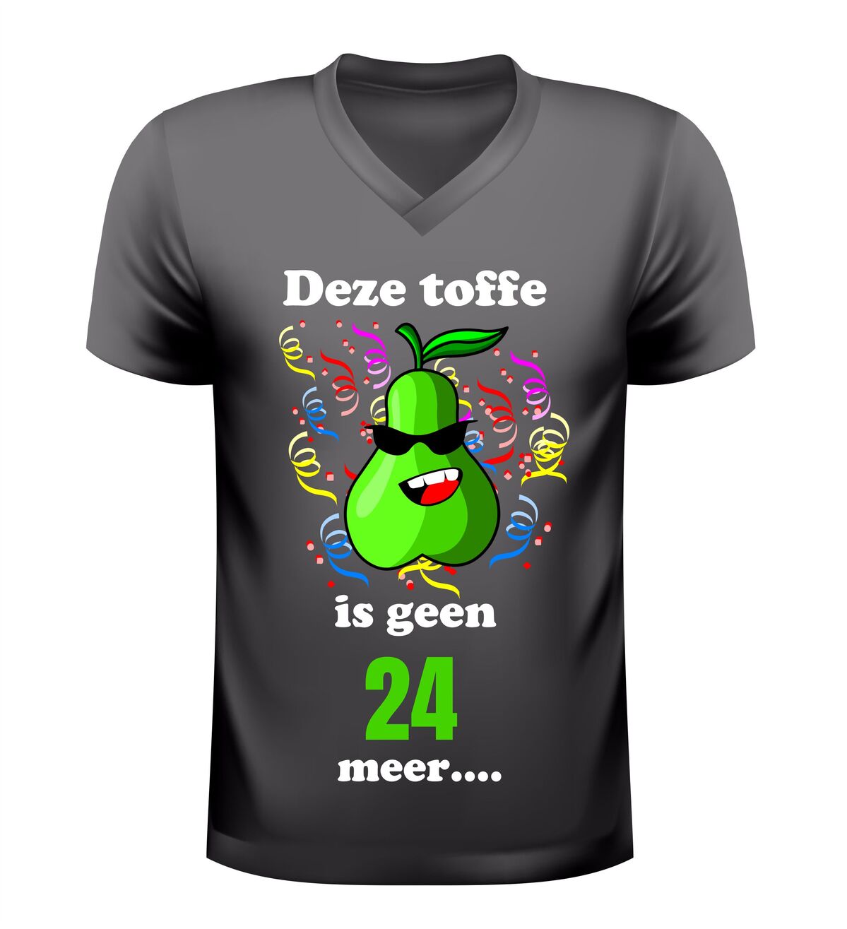 V hals shirt 25 jaar  deze toffe peer Is geen 24 jaar meer verjaardag t-shirt
