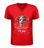 foto 4 V-hals shirt 25 jaar  geen gemekker geen gemaar vandaag ben ik alweer 25 jaar met feestelijke geit