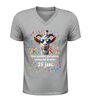 foto 5 V-hals shirt 25 jaar  geen gemekker geen gemaar vandaag ben ik alweer 25 jaar met feestelijke geit