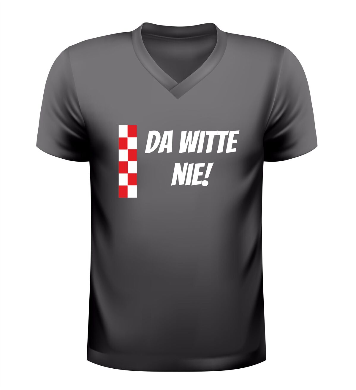 V-hals shirt da witte nie met rood Brabants t-shirt voor carnaval en feest