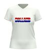foto 12 V-hals shirt Holland in Nederlandse vlag kleuren rood wit blauw design