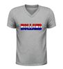 foto 5 V-hals shirt Holland in Nederlandse vlag kleuren rood wit blauw design