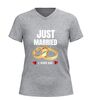 foto 11 V-hals shirt just married 5 years ago met trouwringen grappig jubileum t shirt