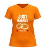 foto 9 V-hals shirt just married 5 years ago met trouwringen grappig jubileum t shirt