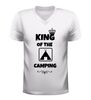 foto 6 V hals shirt king of the camping grappig camping t-shirt voor heren