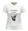 foto 12 V-hals shirt met geit als ik gemekker wil horen koop ik wel een geit humoristisch t-shirt
