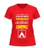 foto 10 V-hals shirt met tekst ik hoef niet naar de psycholoog ik moet gewoon naar de camping