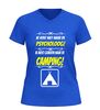 foto 8 V-hals shirt met tekst ik hoef niet naar de psycholoog ik moet gewoon naar de camping