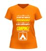 foto 9 V-hals shirt met tekst ik hoef niet naar de psycholoog ik moet gewoon naar de camping