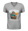 foto 5 V-hals shirt officially retired not my problem anymore grappig pensioen t-shirt met man en bier