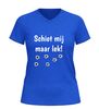foto 8 V hals shirt schiet mij maar lek met kogelgaten print  stoer statement t-shirt