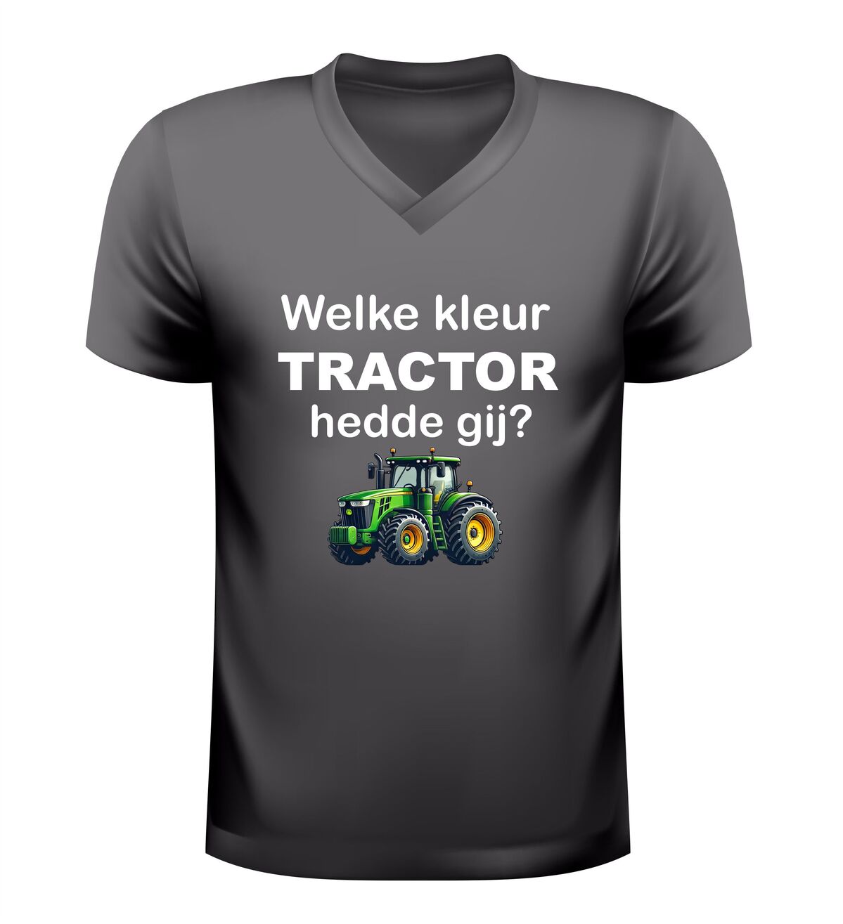 V hals Shirt welke kleur tractor hedde gij? grappig boeren t-Shirt met tractor afbeelding