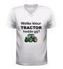 foto 6 V hals Shirt welke kleur tractor hedde gij? grappig boeren t-Shirt met tractor afbeelding