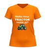 foto 9 V hals Shirt welke kleur tractor hedde gij? grappig boeren t-Shirt met tractor afbeelding