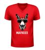 foto 4 V-hals t-Shirt heren mafkees lollige ezel met zonnebril print