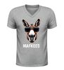 foto 5 V-hals t-Shirt heren mafkees lollige ezel met zonnebril print