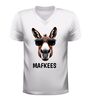 foto 6 V-hals t-Shirt heren mafkees lollige ezel met zonnebril print