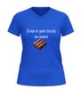 foto 8 V hals t-shirt ik kan er geen chocolade van maken met chocolade afbeelding grappig Tekst Shirt
