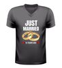 V hals t-Shirt just married 10 years ago met trouwringen grappig jubileum Shirt 10 Jaar Getrouwd