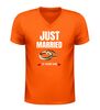 foto 3 V hals t-Shirt just married 10 years ago met trouwringen grappig jubileum Shirt 10 Jaar Getrouwd