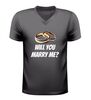 foto 1 V hals t-shirt will you marry me met ringen origineel aanzoek shirt voor huwelijksaanzoek