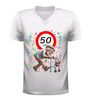 foto 6 V-hals verjaardag shirt 50 Jaar  humoristische rollator afbeelding