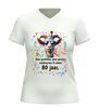 foto 12 V-hals verjaardag shirt 80 jaar  geen gemekker geen gemaar met geit