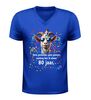 foto 2 V-hals verjaardag shirt 80 jaar  geen gemekker geen gemaar met geit