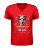 foto 4 V-hals verjaardag shirt 80 jaar  geen gemekker geen gemaar met geit