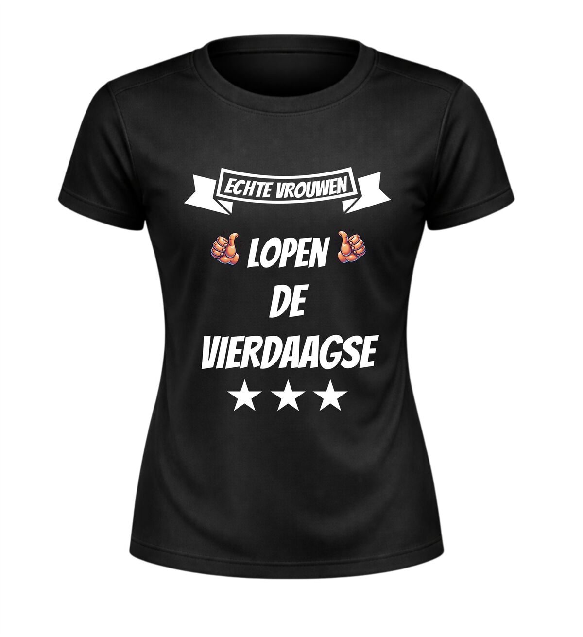 Vierdaagse dames sportshirt echte vrouwen lopen de vierdaagse