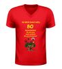 foto 4 80 jaar v-hals shirt ik zit nog lang niet achter de geraniums met geraniums afbeelding