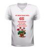 foto 6 Ik ben 65 en zit nog lang niet achter de geraniums t-shirt v hals grappig 65 jaar cadeau
