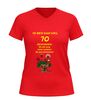foto 10 V hals 70 jaar shirt nog lang niet achter de geraniums verjaardag t-shirt
