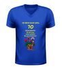 foto 2 V hals 70 jaar shirt nog lang niet achter de geraniums verjaardag t-shirt