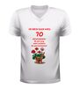 foto 6 V hals 70 jaar shirt nog lang niet achter de geraniums verjaardag t-shirt