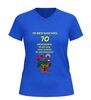foto 8 V hals 70 jaar shirt nog lang niet achter de geraniums verjaardag t-shirt