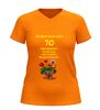 foto 9 V hals 70 jaar shirt nog lang niet achter de geraniums verjaardag t-shirt