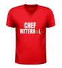 foto 4 V hals shirt chef bitterbal met bitterbal afbeelding grappig horeca en snackliefhebber t-shirt