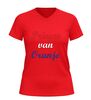 foto 4 Dames v hals t-shirt prinses van oranje rood wit blauw tekst koningsdag shirt Nederland fan shirt