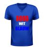 foto 2 V-hals shirt rood wit blauw stijlvol shirt met tekst in Nederlandse kleuren