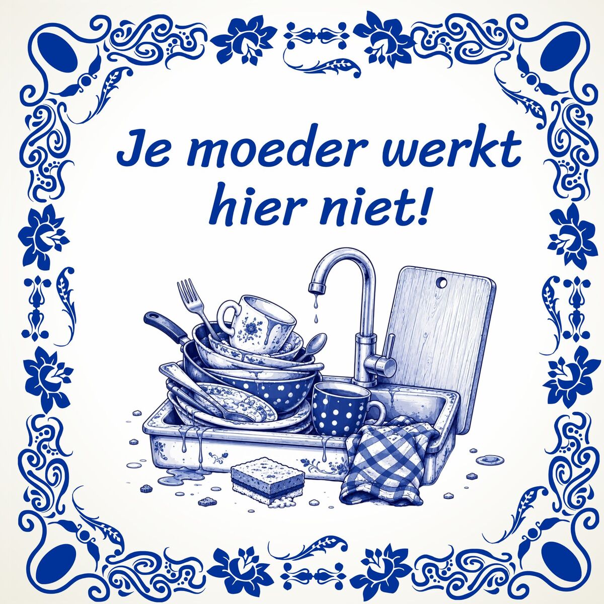Tegeltje voor opruimen kantine, werkplek, kantoor je moeder werkt hier niet!