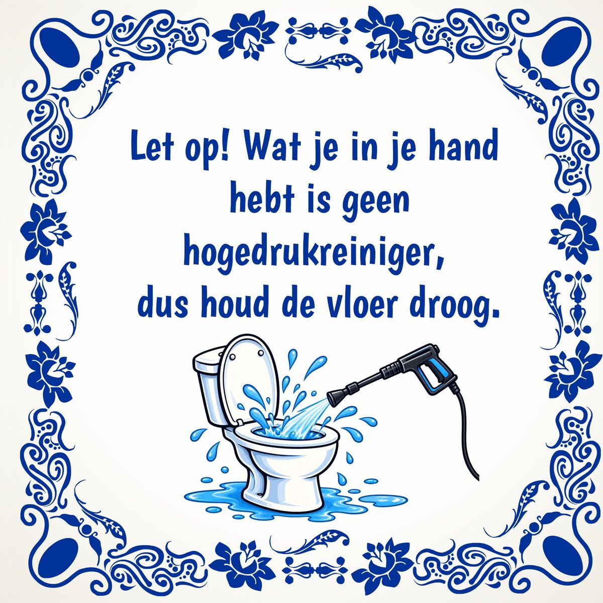 Wc tegeltje onder plassen, rotzooi op de wc,  toilet humor