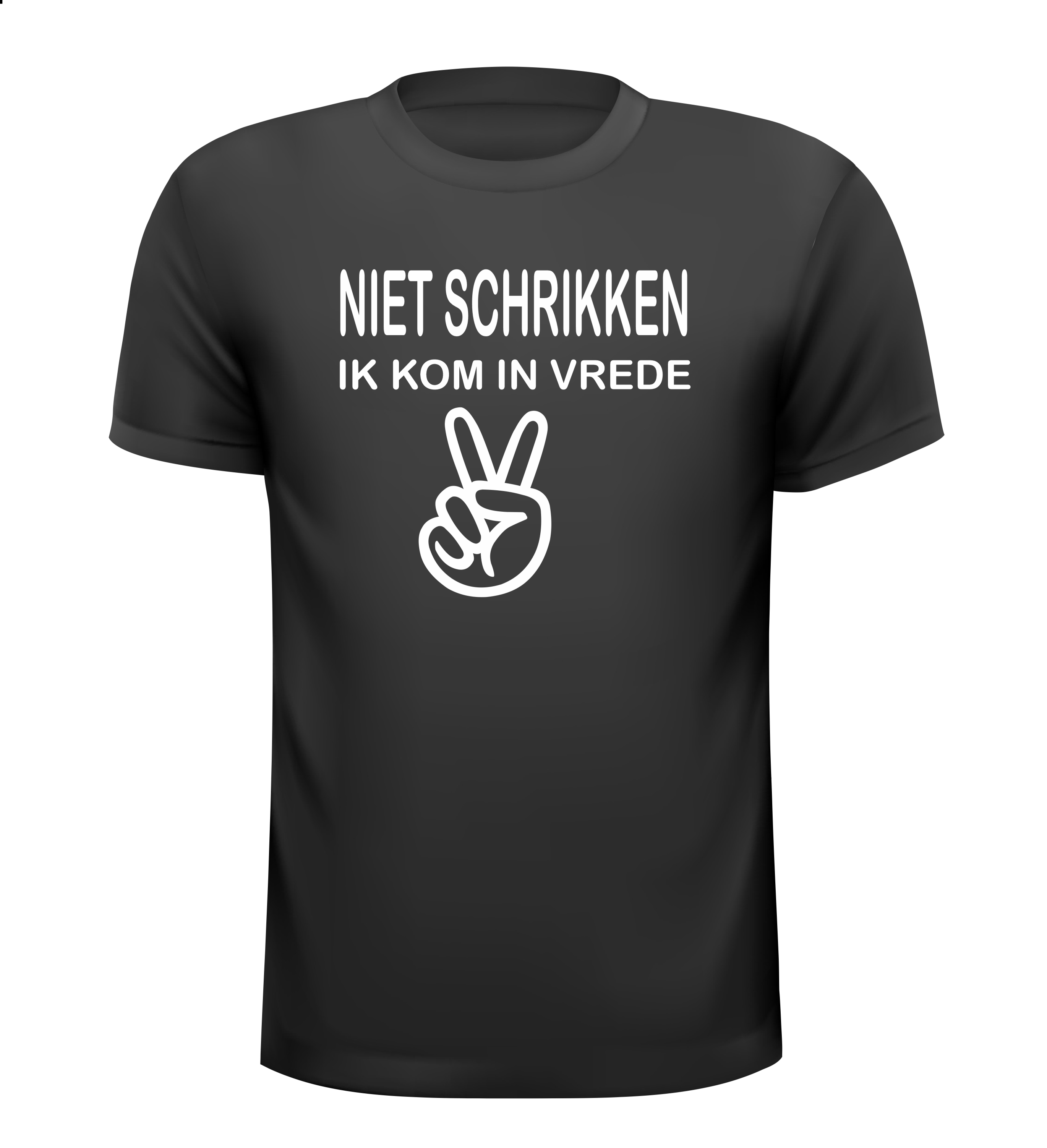 niet schrikken ik kom in vrede t-shirt