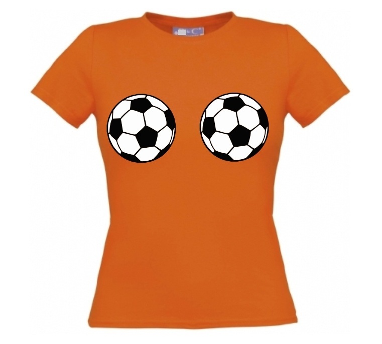 oranje borsten voetbal t-shirt