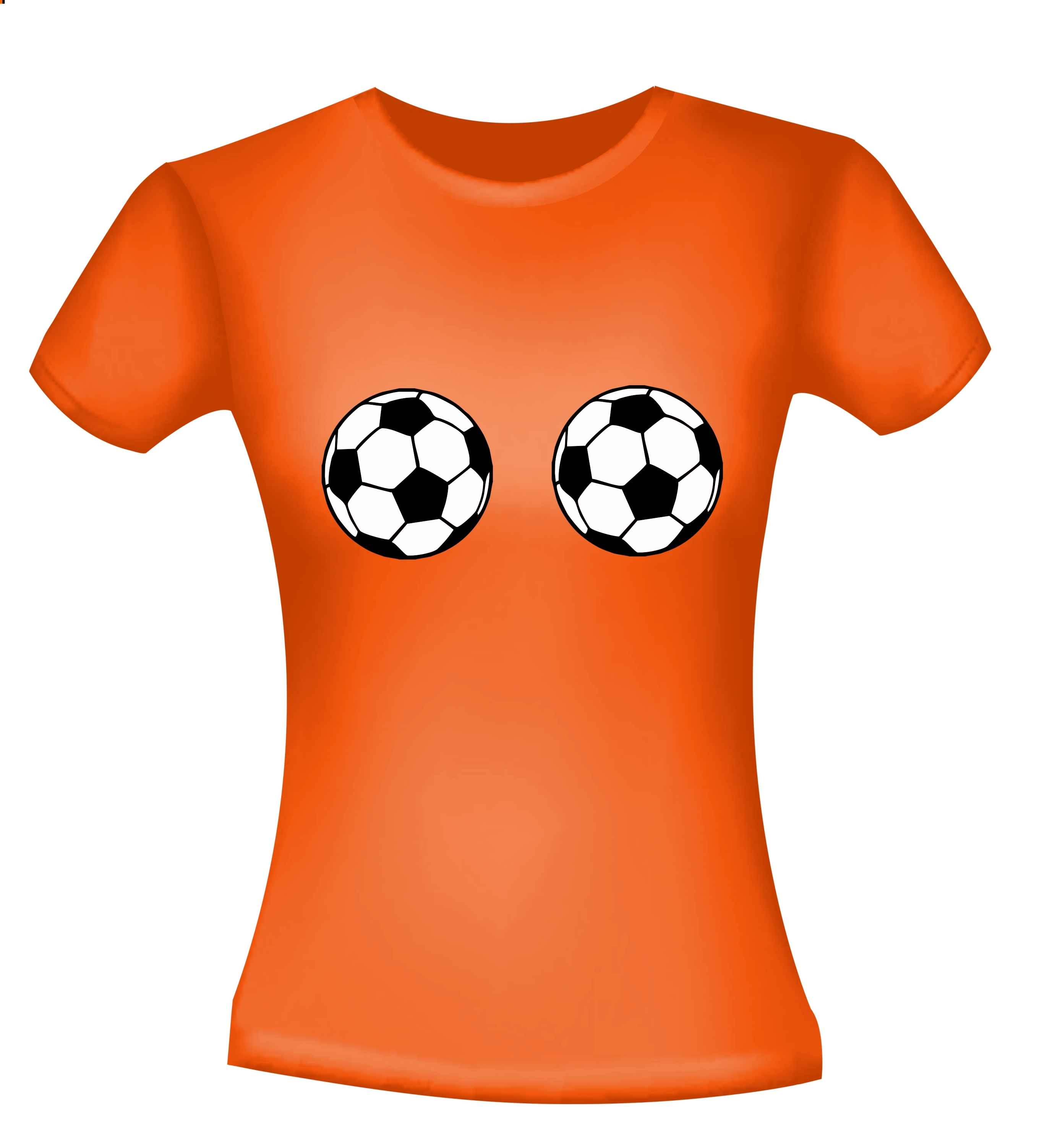 oranje borsten voetbal t-shirt