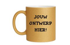 Maak je unieke gouden glitter koffiemok